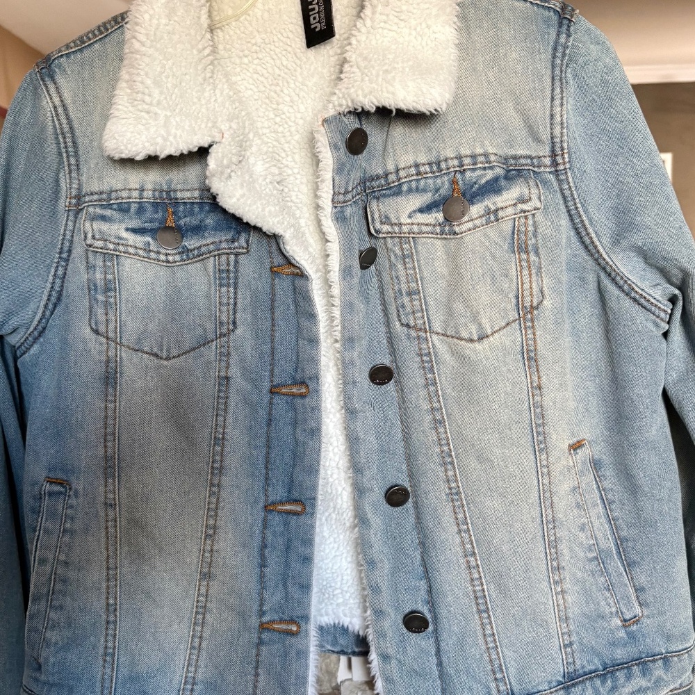 Teen Denim jacket with faux fur
